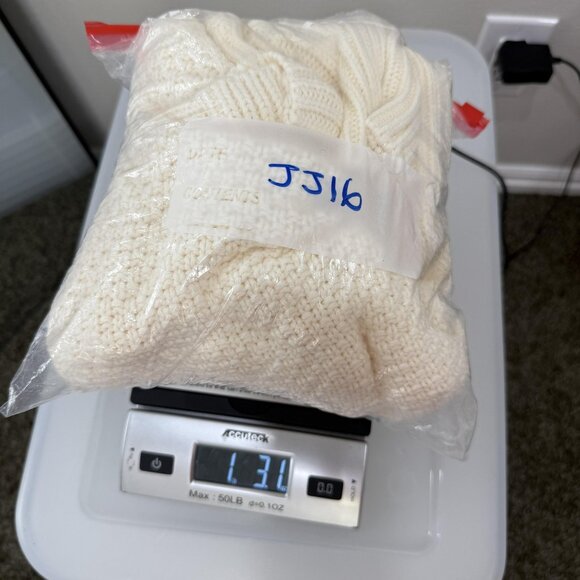 Sundance Sweater Womens Medium Ivory Cable Knit Mock Neck Textured Aran Pullover - Picture 8 of 8